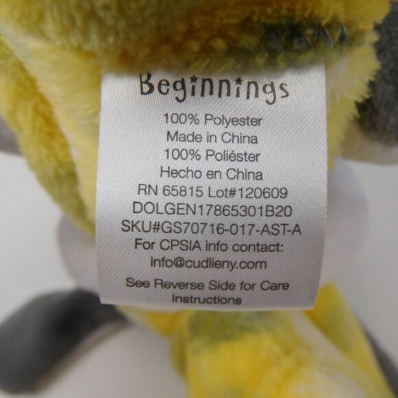 Little Beginnings Plush Dog Lovey Security Blanket White/Gray/Yellow 12" - Picture 6 of 6